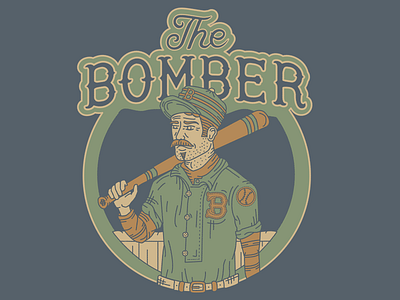 The Bomber // Pillbox Bat Co. artist series baseball branding handlettering illustration lettering retro sandlot vintage