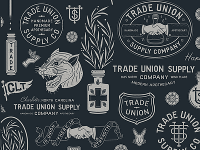 Trade Union Supply Co. Rebrand branding hand lettering illustration lettering type