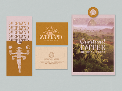 OVERLAND COFFEE & GENERAL PRINT branding card chicago coffee hand lettering illustration logo stationary