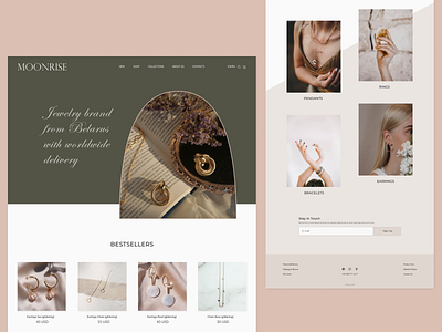 Jewelry brand website branding design landingpage minimal webdesign