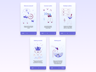 Blockchain app introduction branding design figma illustration minimal ui