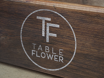 Logo Design : Table Flower circle florist flower logo logo design minimal stencil