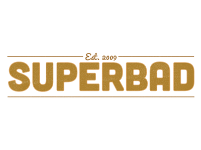 Logo design; Superbad band band logo branding funky gold logo logo design retro texturised vintage