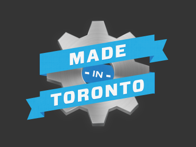 Made In Toronto Logo brushed gear logo madein.to metal toronto