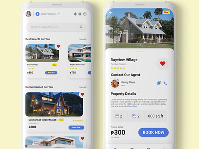 Home renting app UI design