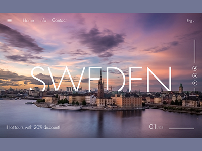 Main screen for the favorite country country design dribbble shot freelance landingpage sweden ui uidesign uiux ux uxdesign uxui web design website concept