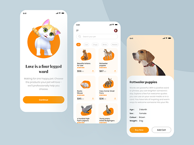 Pet Shop - Mobile App app design design mobile app mobile app design pet pet app pet care petshop trending ui ui design uiux user interface