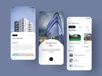 Real Estate App UI Design app design broker clean ui minimal mobile app mobile app design property app real estate real estate agency real estate design trending ui ui design uiux