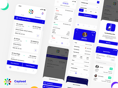 Cayload - Distribution Hub Applications android app casestudy container distribution driving ios truck ui ux