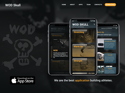 Landing Page WOD Skull App app branding crossfit design fitness fitness app gym landing landing page landing page design ui web web design webdesign website website design