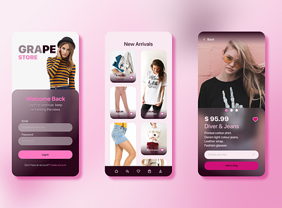 Mockup Grape Store App clothes ecommerce eshop mobile mobile app product design shop store store app store design ui womens