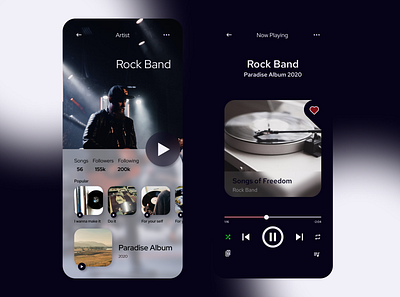 Music Player (Concept) app daily 100 challenge dailyui dailyuichallenge design mobile mobile app music music app music art play player product design song ui ui ux uidesign