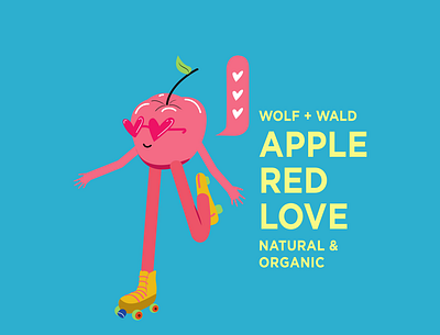 apple red love character design illustration packaging design pink