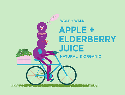 elderberry juice! label branding character design design illustration