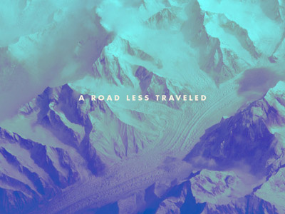 A Road Less Traveled album art blue futura jonathan myers mountains snow type