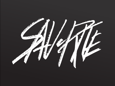 SAV•RITE black brand hand drawn lettering logo white