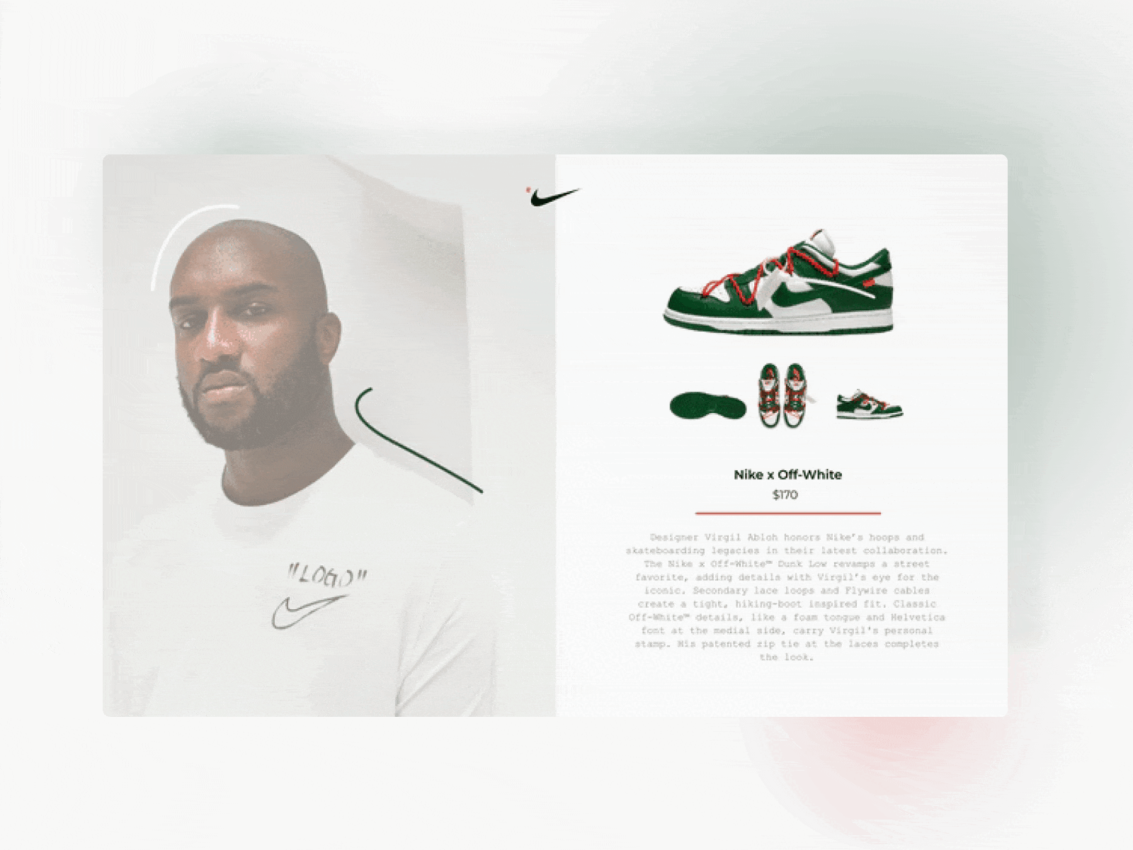 Nike x Off-White app design e commerce ecommerce figma graphic design icon illustration logo ui