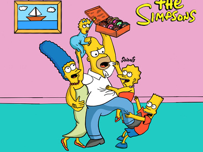 The Simpsons Family !! artwork cartoon character cartoon illustration concept art digital art digital illustration fanart illustration poster art simpsons thesimpsons