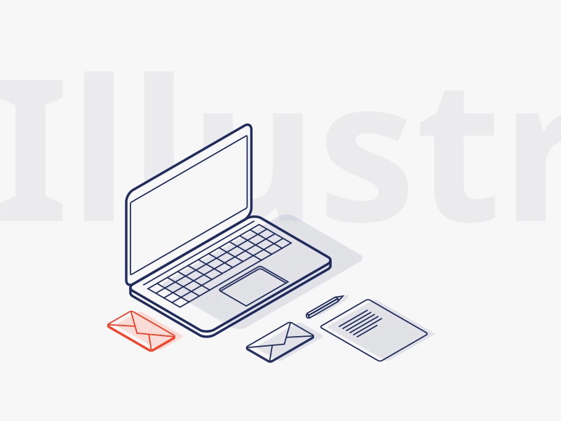 Work animation after effects animation isometric laptop line illustration office