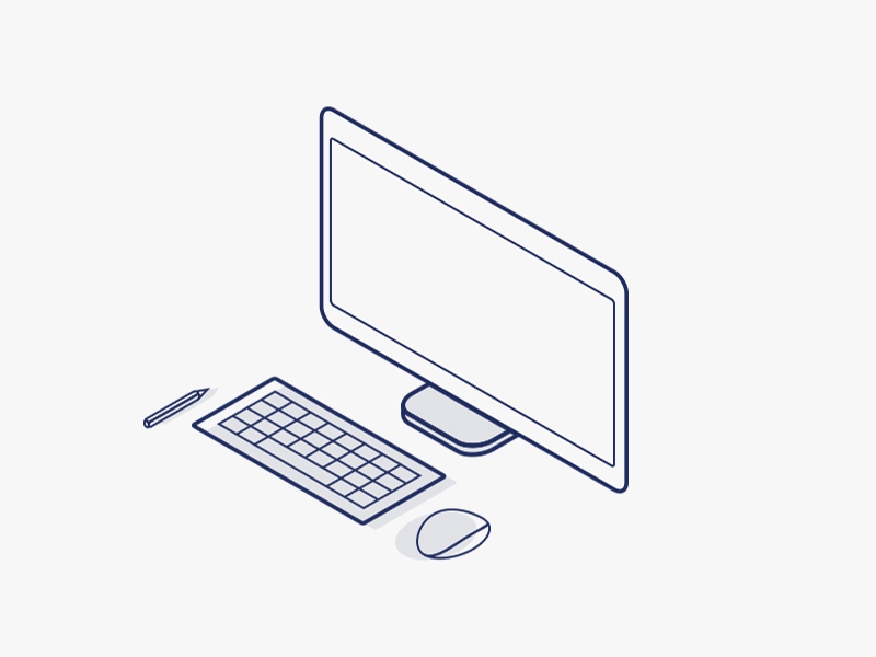 Desktop animation after effects animation illustration isometric line