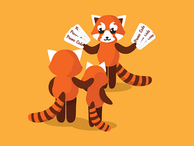 Pandapay character design illustration illustrator mascot red panda