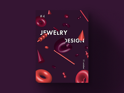 Jewelry Design 3d abstract illustrator poster