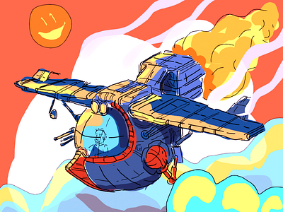 Crash landing. animation blender character design design illustration