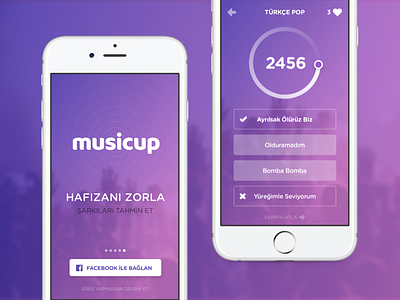 Musicup - Guess the song game app design music quiz song ui ux