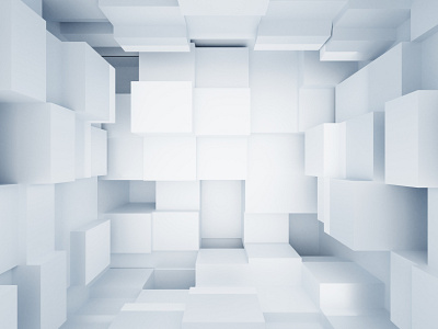 Abstract geometric shape from gray cubes abstract architectural architecture backdrop background blue box building composition concept construction cube decoration digital empty engineering exposition fantastic floor futuristic