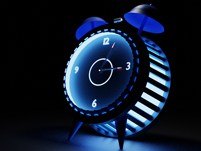 Glowing Alarm Clock 3d 3d rendering alarm blender clock modelling neon