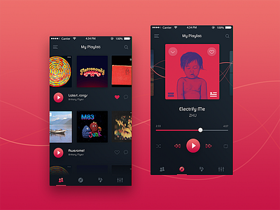 Music App app appication gradient ios music daily player ui