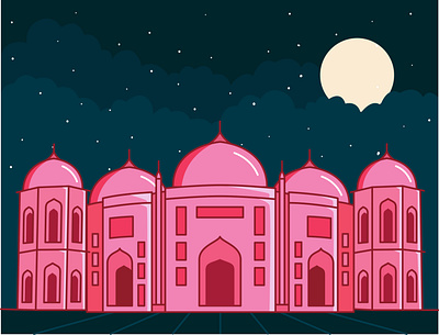The Sat Gambuj Mosque bangla bangladesh colorful design dhaka illustration line drew vector