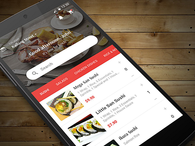Restaurant App | Concept app bar food food app home material design mobile ui pizza restaurant restaurant app search