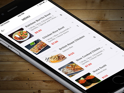 Food Menu food app food delivery food listing food menu list mobile app restaurant app ui ux