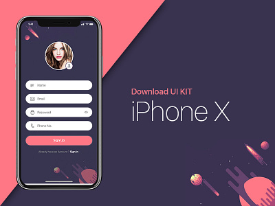iPhone X | Sign Up UI Kit
