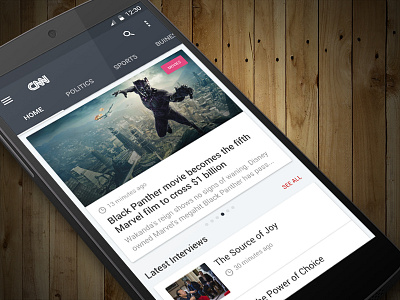 CNN Mobile App Concept bbc cnn concept headline home news news app ui ux