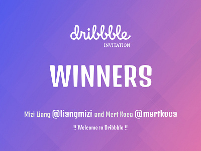 Dribbble Invites - Winners #2 draft drafted dribbble giveaway invite winner