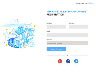 Mechanical Keyboard Contest SignUp #DailyUI signup ui