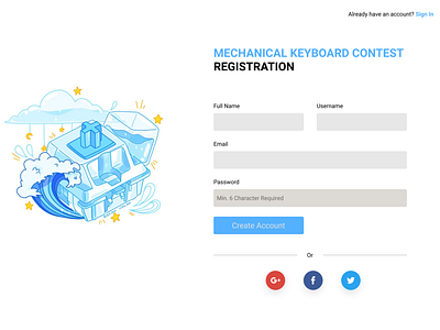 Mechanical Keyboard Contest SignUp #DailyUI