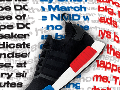 NMD OG adidas design black blue boost nmd nmd og nyc postcard poster red sneaker typography