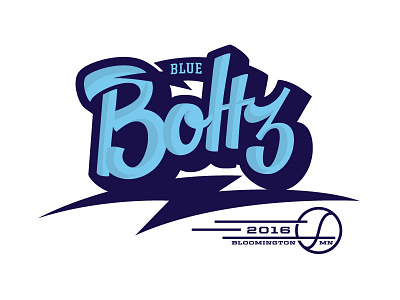 Blue Boltz Logo fastpitch script sport