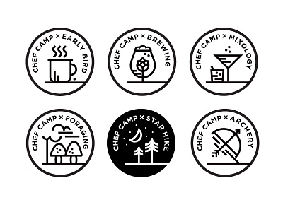 Chef Camp Badges badges chef camp icons illustration