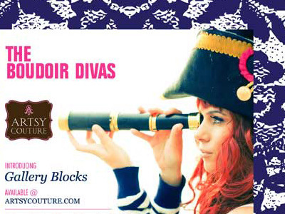 The Boudoir Divas Gallery Block artsy couture blue gallery block girl hair illustrator photoshop pink print red typography