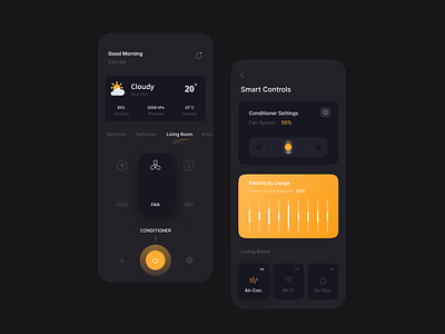 Smart Home App app appdesign clean clean ui home minimal smarthome