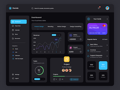 Dexlab - Dashboard Dark Theme clean clean ui dark theme dashboard dashboard ui minimal