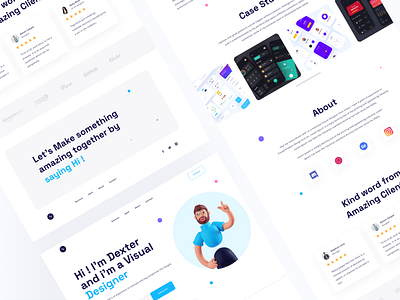 Portfolio Landing Page 3d clean clean ui header hero landing page minimal ui design