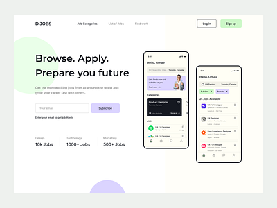 DJOBS - Hero Header Design clean hero header job app jobs minimal ui ui design ux design web design website website design