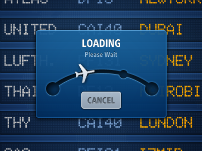 Loading Airport Board plane animation ipad flight tracker loader loading innovationbox