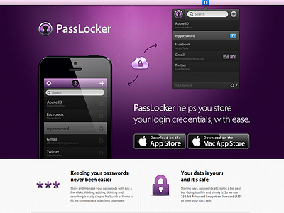 PassLocker App Landing Page landing manager page passlocker password website