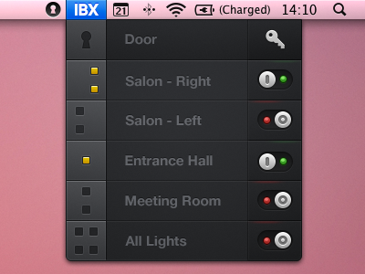 Light & Door Controls Mac App app button control door key light lock mac toggle
